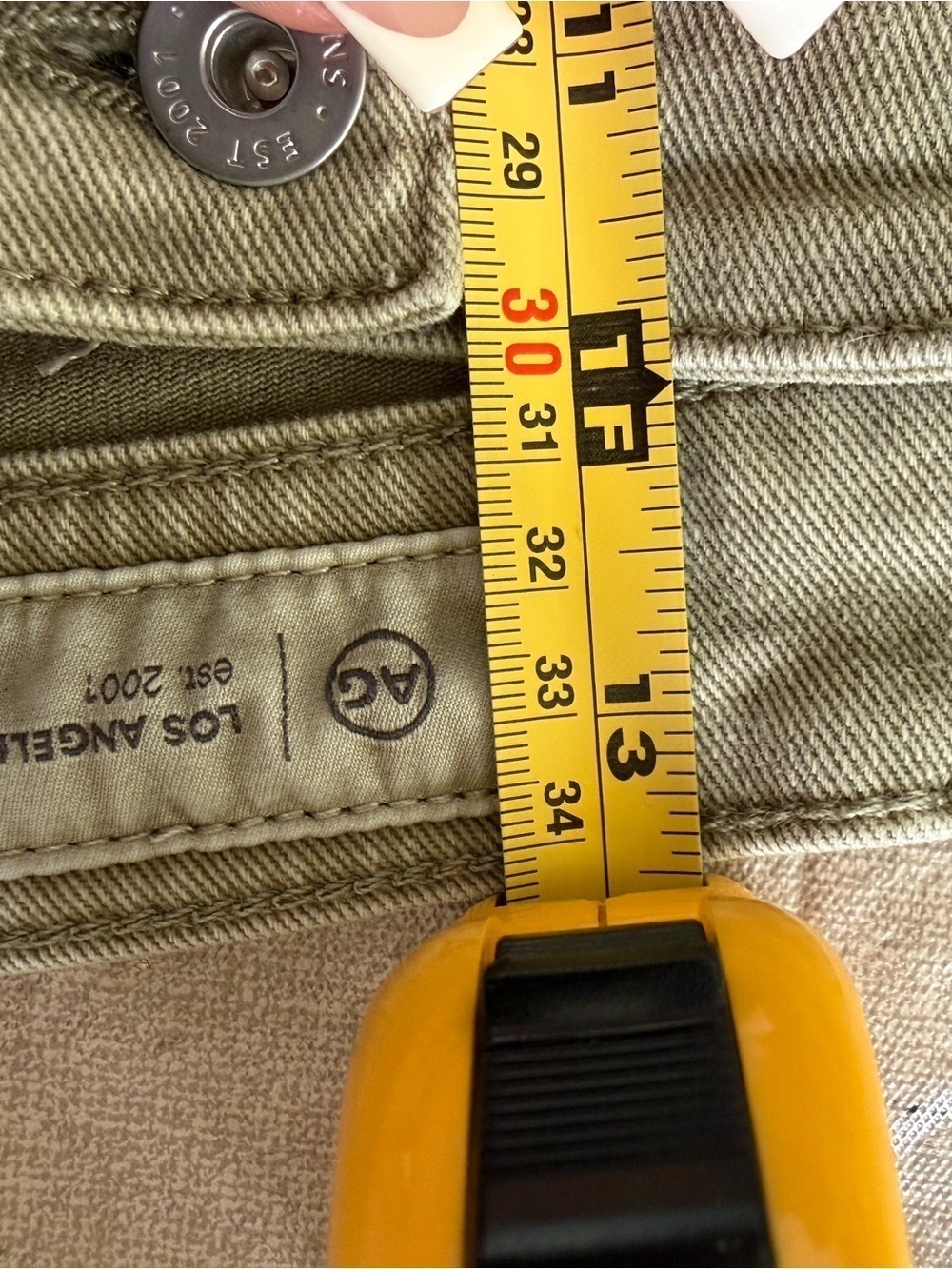 Ag Adriano Goldschmied Saige Wide Leg Cropped Jean High Rise Fit Dusty Sage - Picture 11 of 13